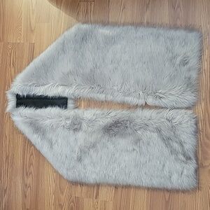 Lulus Never-Ending Elegance Grey Faux Fur Stole